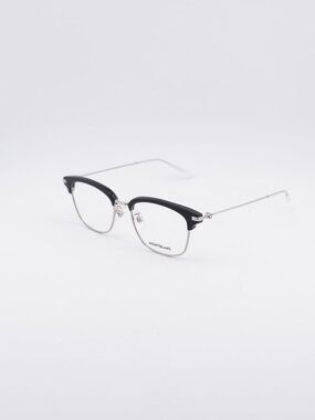 Montblanc MB0141OK 001 Eyeglasses Silver / Black 53mm Square Frame